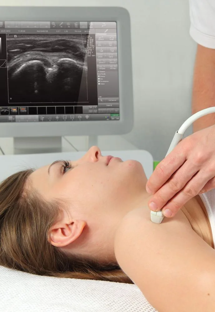 Diagnostic ultrasound of a patient’s shoulder